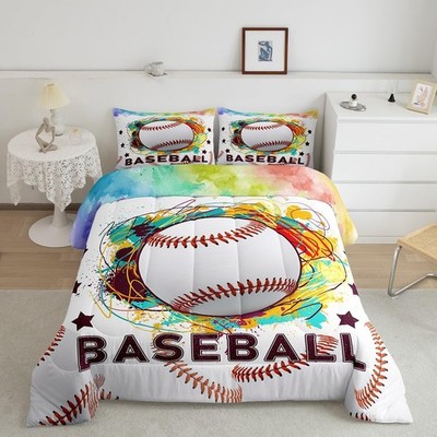 Feelyou Baseball Bedding Set Ball Games Comforter Set For Kids Boys Girls Sport