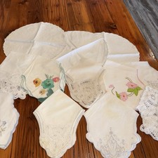 13Antique/Vintage Crochet Doilies, , Oval, Linen And Lace