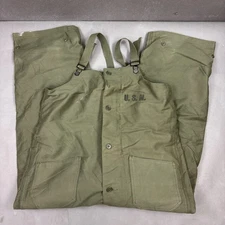 US Navy Deck Crew Overall Bibs Mens Large Green Cold Weather Conmar 40s 50s USN