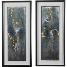 Uttermost 41434 Glimmering Agate 43.5 X 19.5 inch Abstract Prints, Set of 2