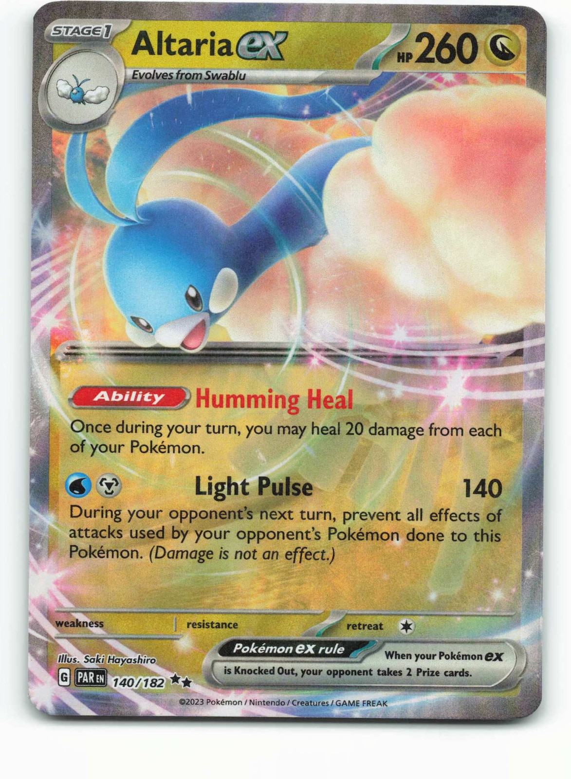2023 Pokémon TCG Paradox Rift Altaria ex #140/182 NM 140/182