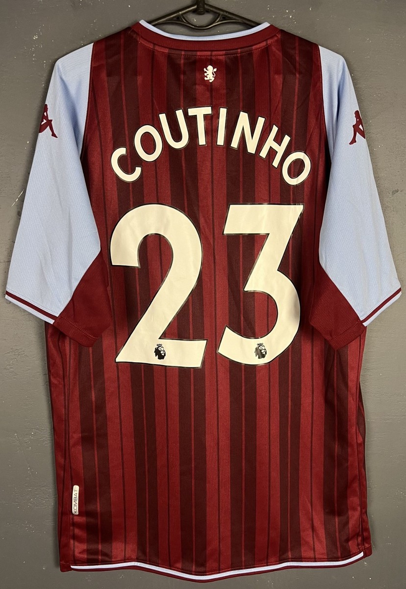 kappa Aston Villa ユニフォーム COUTINHO 23 MEN'S FC ASTON VILLA 2021/2022 COUTINHO #23 SOCCER FOOTBALL SHIRT