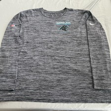Nike On Field Carolina Panthers Shirt Mens 3xl Gray Long Sleeve Performance