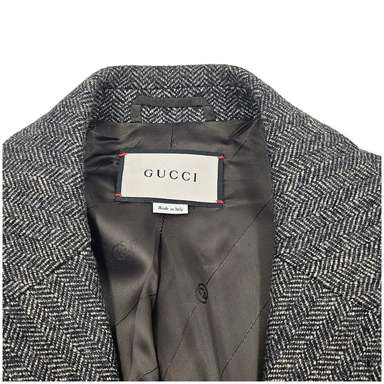 Cappotto Gucci doppia spina di pesce tweed cintura 637043 66531617
