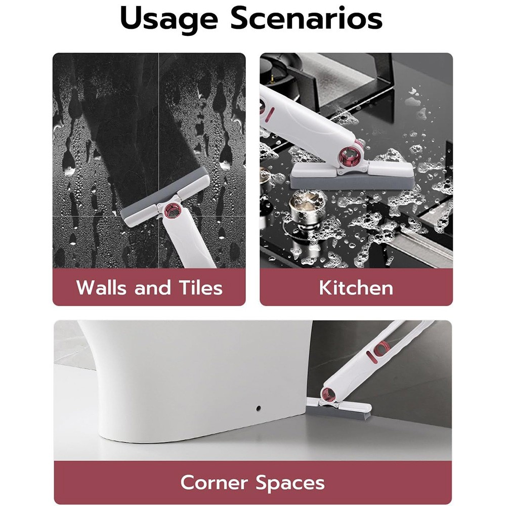 Mcbazel Portable Mini Cleaning Mop with 2 Sponge Heads & Squeeze Handle Wet Dry