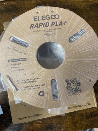 Filament ELEGOO PLA do drukarki 3D FDM / FFFF materiał 1 kg szpula - wysoka jakość - szary - Zdjęcie 4 z 5