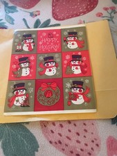 Vintage 1980s Christmas Snowman  Stickers