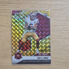 Panini 2021 Mosaic NFL Debut Trey Lance 49ers Yellow Prizm Rookie #244