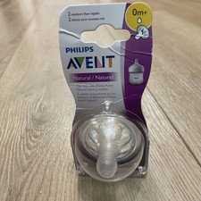 Philips Avent Natural First Flow Nipple, 2 Pack, 0 BRAND NEW, SEALED