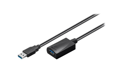 A-USB3.0-EXTENDER Kabel USB 3.0 USB A gniazdo, USB A wtyk 5m czarny 5Gbps PVC