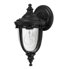 Outdoor Wall Lantern – Black, IP44, Seeded Glass Feiss English Bridle