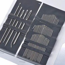 55pcs Big Eye Sewing Needles Stainless Steel Mixed Sizes Embroidery Set