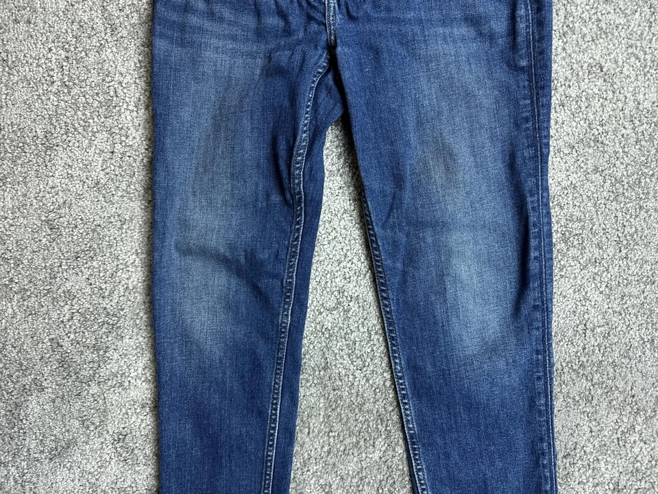 Женские джинсы Hudson 29 синие Collin узкие с клапаном карман джинсовые средние вареные брюки - Изображение 4 из 4