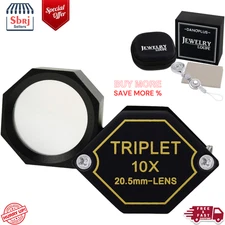 10X Jewelry Loupe Magnifier Triplet Lens 20.5mm Pocket Gem Inspection Tool for s