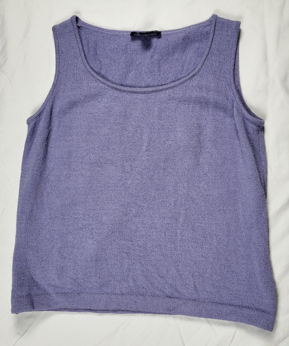 St. John Tank Top Women's Purple Knit Minimalist Quiet Luxury Preppy Comfort