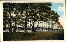 Boothbay Harbor,ME Oak Grove Hotel Grounds Tichnor Lincoln County Vintage PC