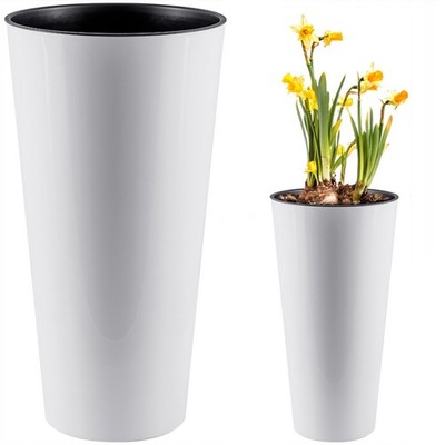  HOHER BLUMENTOPF MIT EINSATZ SLIM SHINE FÜR BALKON GARTEN TUBUS SLIM SHINE