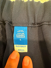 Old Navy Taylor Straight Trouser Women s High Rise Pleated Elastic Navy L