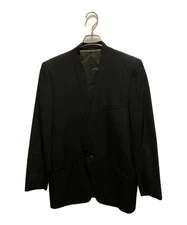 ISSEY MIYAKE 80s Brush Tag Collarless Jacket Size: M Black Men JG33687