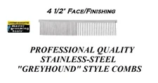 Master Grooming Tools Pet STAINLESS STEEL FACE&FINISHING Greyhound Style COMB