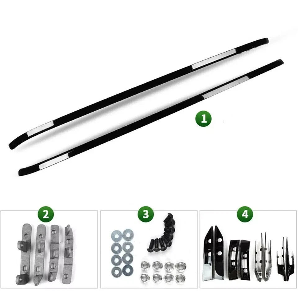 Barra transversal de rieles de techo para Land Rover Range Rover Evoque 2011-2019 negra Foto 2 de 4