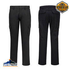 Portwest Eco Stretch Slim Fit Combat WX2 Trousers Dark Navy or Black S231