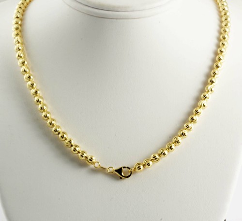 Bead Moon Cut Chain Necklace 