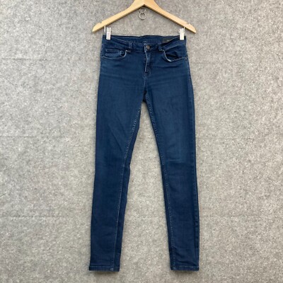 Saba Jeans Womens 27 Blue Skinny Low Rise Stretch Denim Ankle 53504