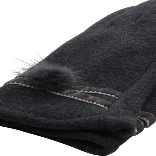 Elegant Women's Winter Thermal Gloves with Velvet Ribbon & Pom - Diff Colors - Picture 21 of 25