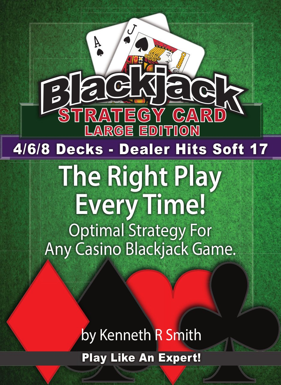 Blackjack Strategy Card Large Edition 4/6/8 Decks, Dealer Hits Soft