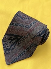Authentic BYZAN Flowers Striped Design On Multicolor 100 Silk Necktie Tie