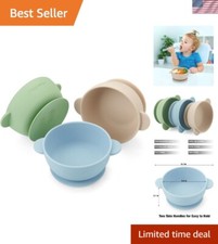 Safe  Durable 3 Pack Silicone Suction Bowls for Infants - Multi-Color Fun