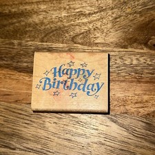 Rubber Stampede A866E Happy Birthday Wood Rubber Stamp FREE GLOBAL SHIPPING