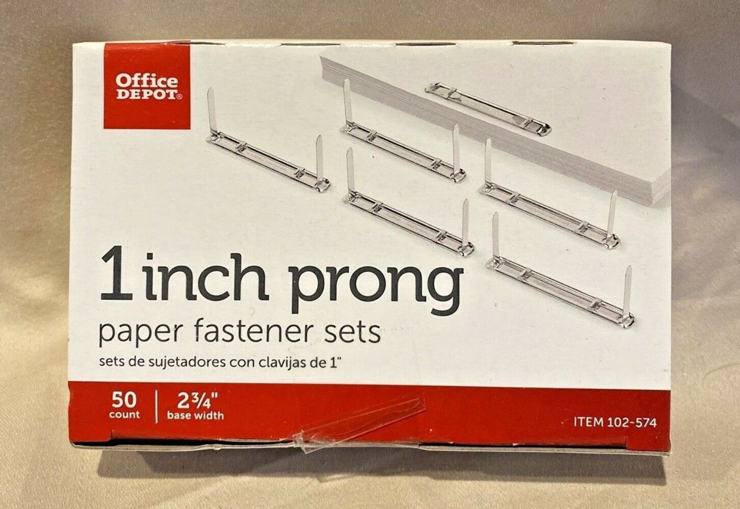 Office Depot Brand Paper Fastener Sets 2 Base 2 34 Prongs Box Of