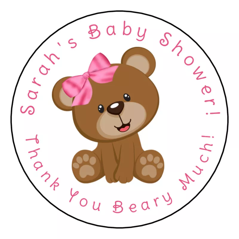 Personalized Teddy Bear Theme Water Bottle Label