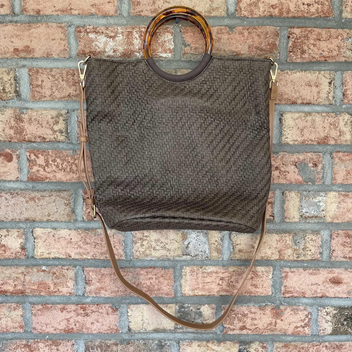 Banana Republic Factory Brown Woven Straw Large Oversized Tote Bag Crossbody