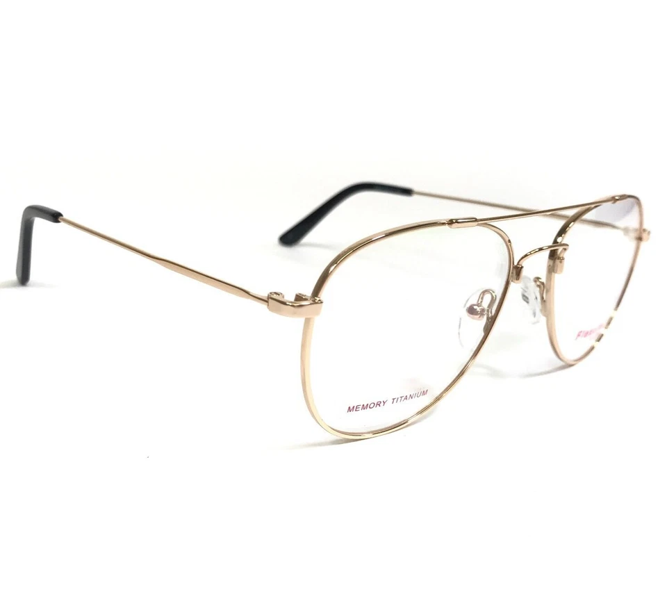 Monturas para gafas Flexure FX112 dorado brillante redondo borde de alambre completo 53-17-140 Foto 2 de 4