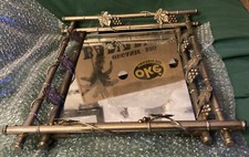 PLATEAU MIROIR RECTANGULAIRE DÉCOR FEUILLES DE VIGNES MÉTAL ART DECO - N°2