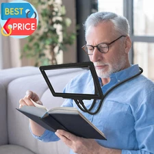 5X Hands Free Magnifying Glass for Reading, Flexible Gooseneck Full Page Magnifi