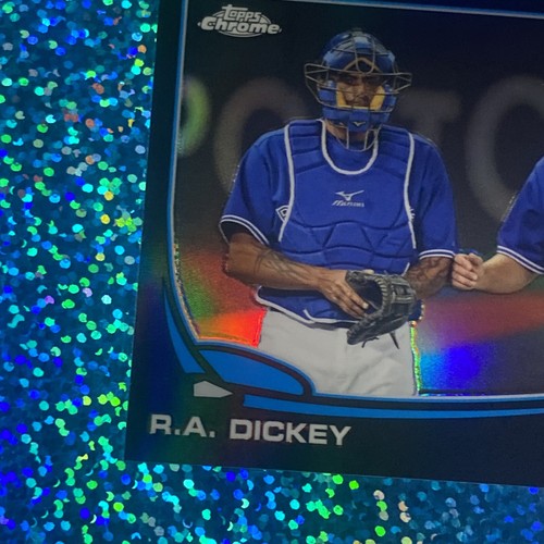2013 Topps Chrome MLB - R.A. DICKEY - Black Refractor Blue Jay No Hitter #d/100 - Picture 3 of 6