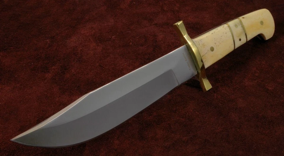 Real Bone Handle Bowie 2 Knife Set New Full Tang Fixed Blade and Leather Sheath - Image 4 of 4