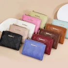 Womens Small Compact Bifold Leather Wallet Mini Card Holder Purse with ID Window