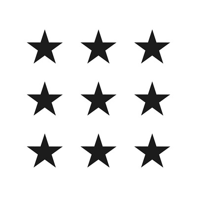 Small Star Symbol Vinyl Decals set of 9 stars Stickers Sheet