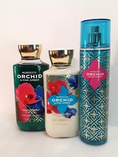 Bath Body Works Morocco Orchid & Pink Amber Lotion Shower Gel & Fragrance Mist