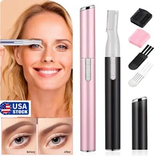 Eyebrow Trimmer Hair Face Brows Razor Remover Facial Epilator w/ Adjustable Comb