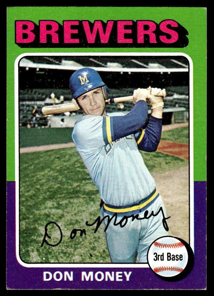 1975 Topps Mini #175 Don Money BASEBALL Milwaukee Brewers