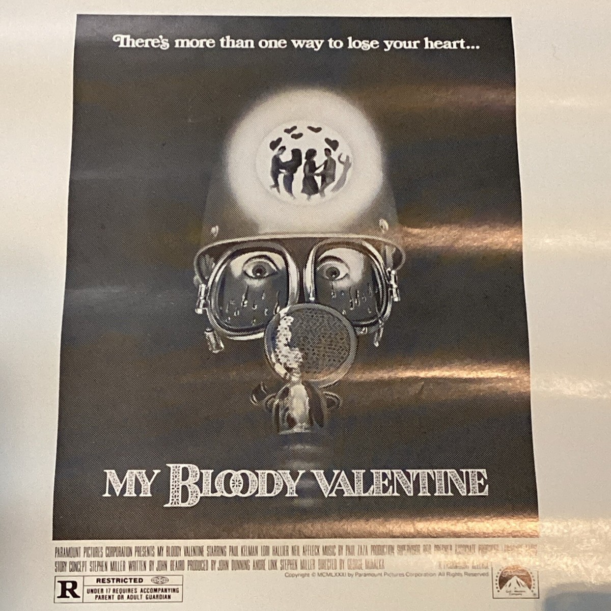 Original 1981 My Bloody Valentine 23x17in Advertising Movie