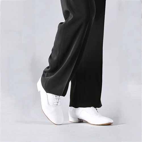 Men Ballroom Dance Shoes Latin Waltz Tango Lether Shoes Low Heel Soft