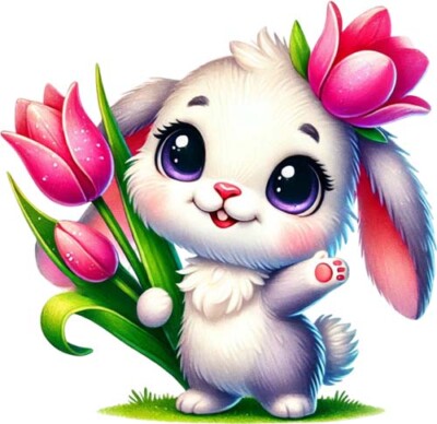 Osterhase Hase Rose Wandbild Schlafzimmer Kinderzimmer Vinyl Aufkleber Abziehbild 6 Größen