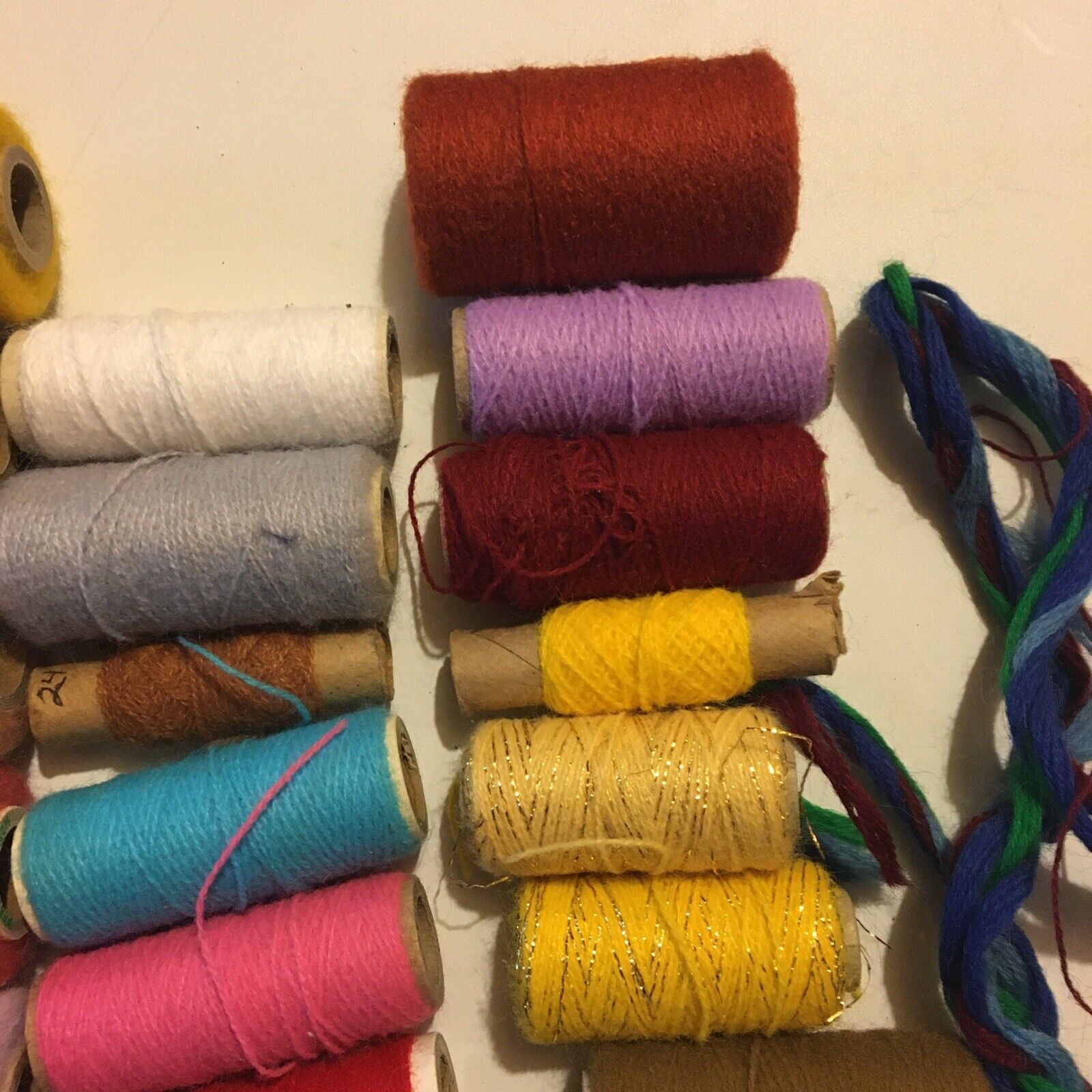 Vintage Pretty Punch Embroidery Yarn, Lot of 8 used rolls - Lot 13